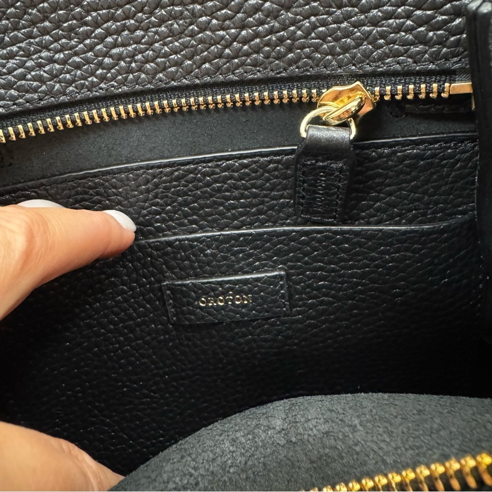 Oroton Avalon Mini Bucket Bag Black Crossbody - Picture 4 of 7